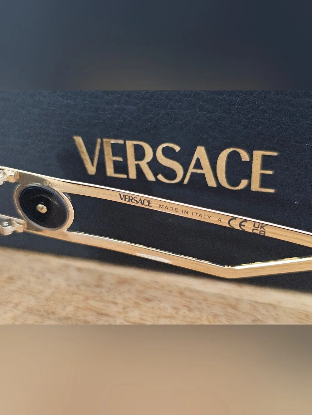 Versace Gold Frame Sunglasses with Brown Lenses